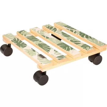 WAGNER design yourself Pflanzenroller GH0645 Quadratisches Holzdesign 29 x 8 cm, Natur Birkenholz Sperrholz, 4 Lenkrollen, 100 kg Traglast 20064501