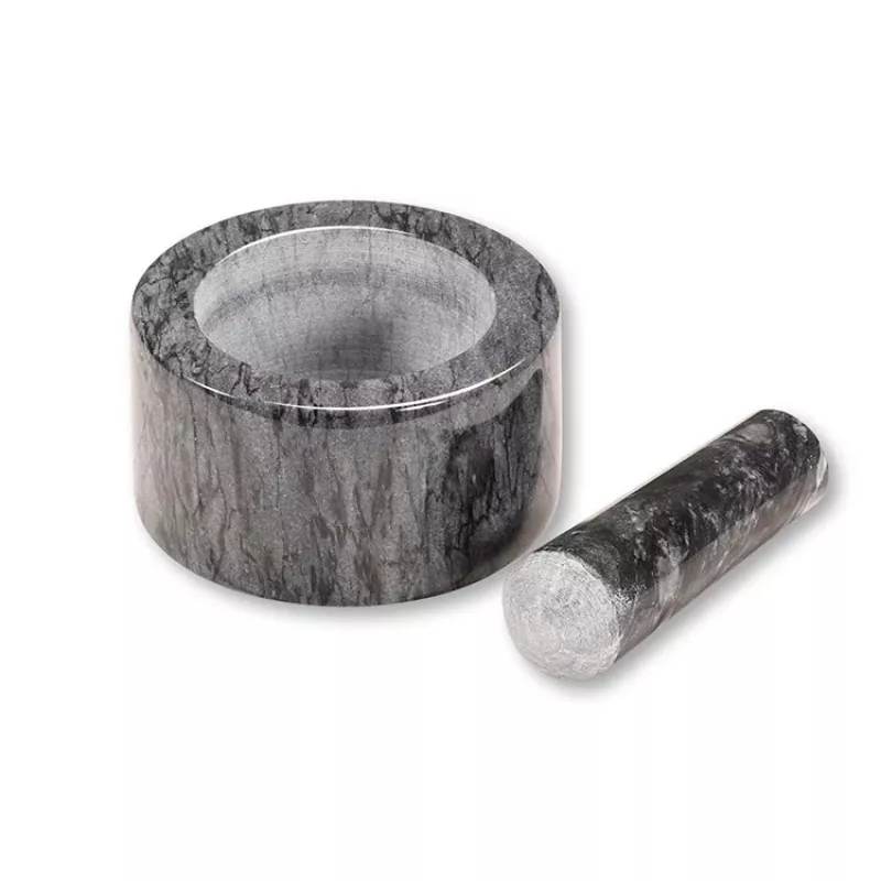 Kesper Piesta Marmor Mörser und Stößel Set, Schwarz