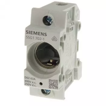 Siemens 5SG17021 D02 1-polige 63A Sicherungssockel, 400V AC, Schraubbefestigung, Grau