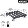 Wagner design yourself Pflanzenroller GH 0412 quadratisch anthrazit Holz 38 x 38 x 9,5 cm 20041201