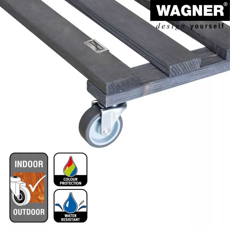 Wagner design yourself Pflanzenroller GH 0412 quadratisch anthrazit Holz 38 x 38 x 9,5 cm 20041201