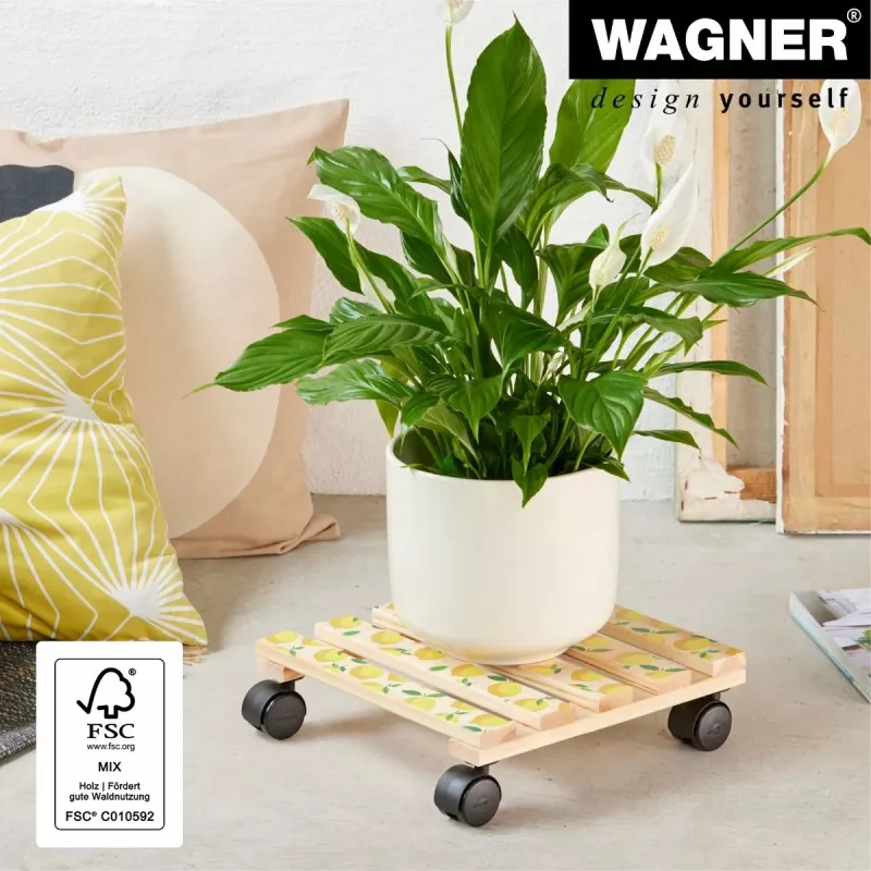 WAGNER design yourself Pflanzenroller GH0644 Quadratisches Holz-Motiv 29 x 8 cm, 1 Stk. 20064401