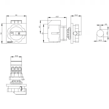 SIEMENS SIRIUS 3LD3 16A 3-poliger Hauptschalter / Lasttrennschalter 3LD30540TK53