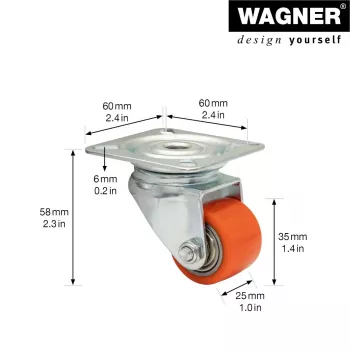 Wagner design yourself Schwerlast-Lenkrolle RO 6935 Rot (4693501)