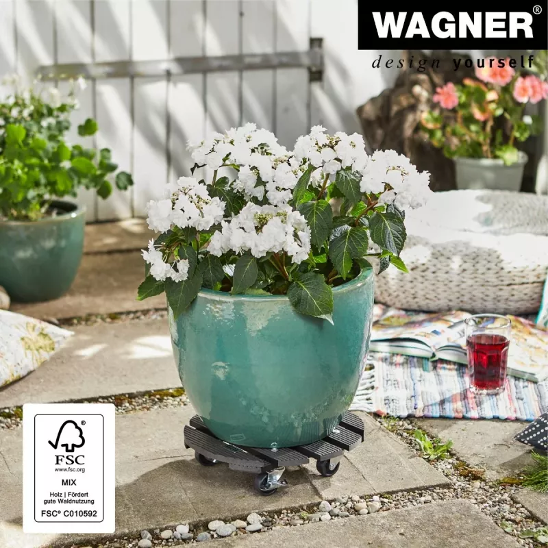 WAGNER design yourself Pflanzenroller GH0527 Kunststoff, Ø 29 cm Weiß Rund, 1 Stk. (20052701)