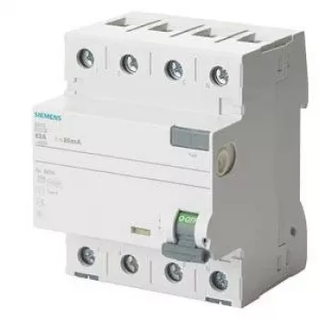 Siemens SENTRON 5SV36448 Fehlerstrom-Schutzschalter, Typ A, 40 A, 300 mA, 4-polig, 400 V, selektiv
