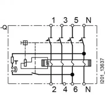 Siemens SENTRON 5SV36448 Fehlerstrom-Schutzschalter, Typ A, 40 A, 300 mA, 4-polig, 400 V, selektiv