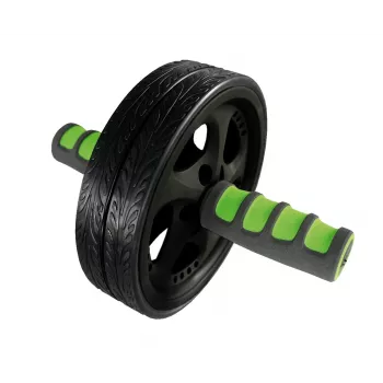SCHILDKROT AB Roller / Bauchtrainer, Schwarz/Grün, Doppelrad, 185 mm Durchmesser, 45 mm Breite 960045