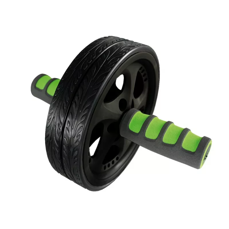 SCHILDKROT AB Roller / Bauchtrainer, Schwarz/Grün, Doppelrad, 185 mm Durchmesser, 45 mm Breite 960045