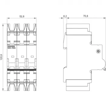 Siemens SENTRON 5SJ4 3-poliger Leitungsschutzschalter, C-Charakteristik, 16 A, 6 kA, 400 V AC 5SJ43167HG42
