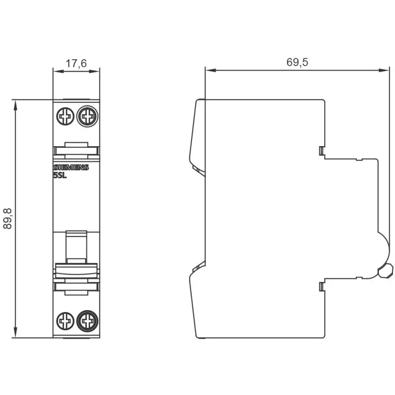 SIEMENS SENTRON 5SL6 Leitungsschutzschalter 230V 6kA 1P+N B13 (5SL6013-6)