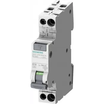 Siemens 5SV1316-7KK06 RCBO, 1P+N, 6 A, C-Charakteristik, 30 mA, Typ A, 6 kA