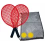Schildkröt Beach Tennis Set, Schwarz/Rot – 2 Kunststoffschläger und Softball 970130