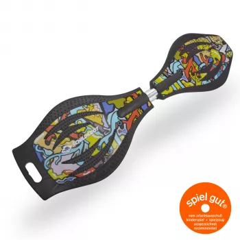 SCHILDKROT Waveboard Good Vibes Graffiti Großes Kunststoffdeck mit Antirutsch-Struktur 510801