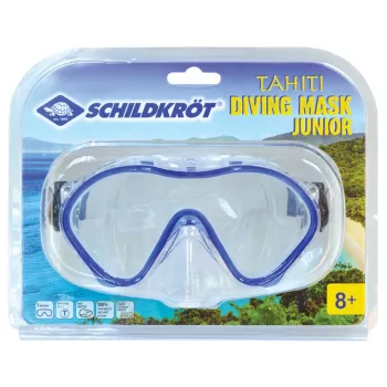SCHILDKRÖT Junior Tauchmaske Tahiti, Dunkelblau, großes Sichtfeld, Silikon-Maskenkörper und Kopfband, 1 Stück (940042)