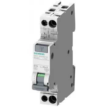 Siemens 5SV16166KK16 RCBO, 1P+N, 16 A, 30 mA, Typ A, C-Charakteristik, 6 kA