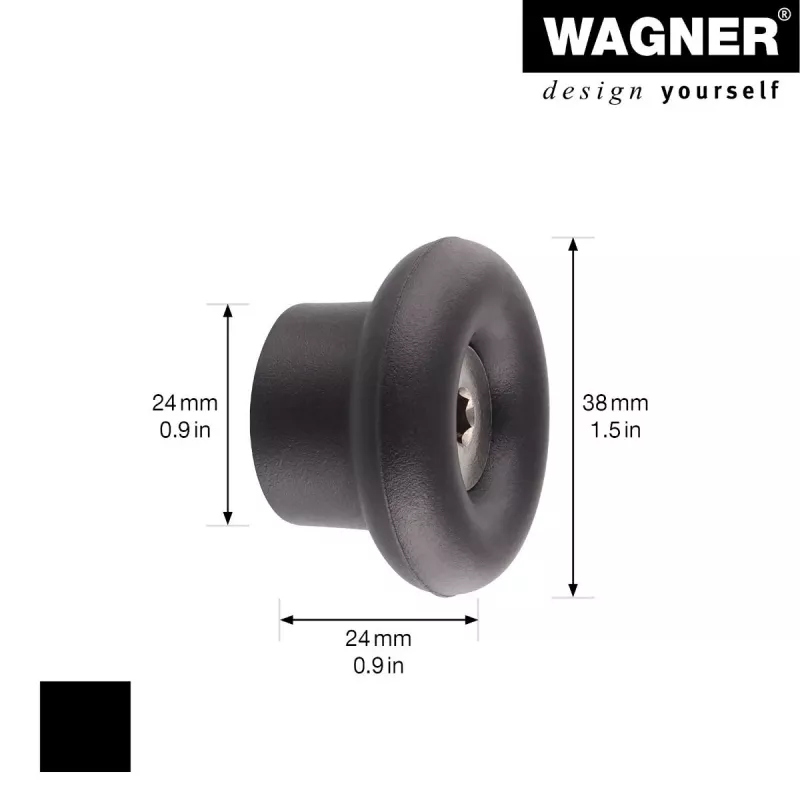 Wagner design yourself DOT GH 0201 Wandhaken, Schwarz, 1 Haken, Schraubmontage, Kunststoff 17020121