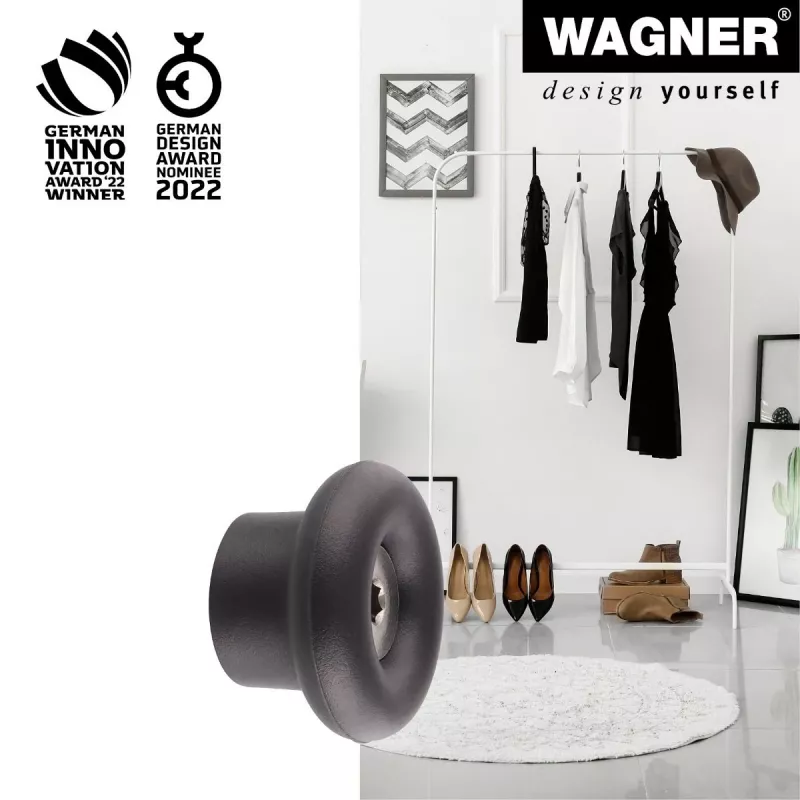 Wagner design yourself DOT GH 0201 Wandhaken, Schwarz, 1 Haken, Schraubmontage, Kunststoff 17020121