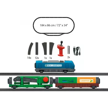 Märklin 29349 H0 Startpackung Containerlogistik mit Diesellok Baureihe 232 und 3 Containertragwagen