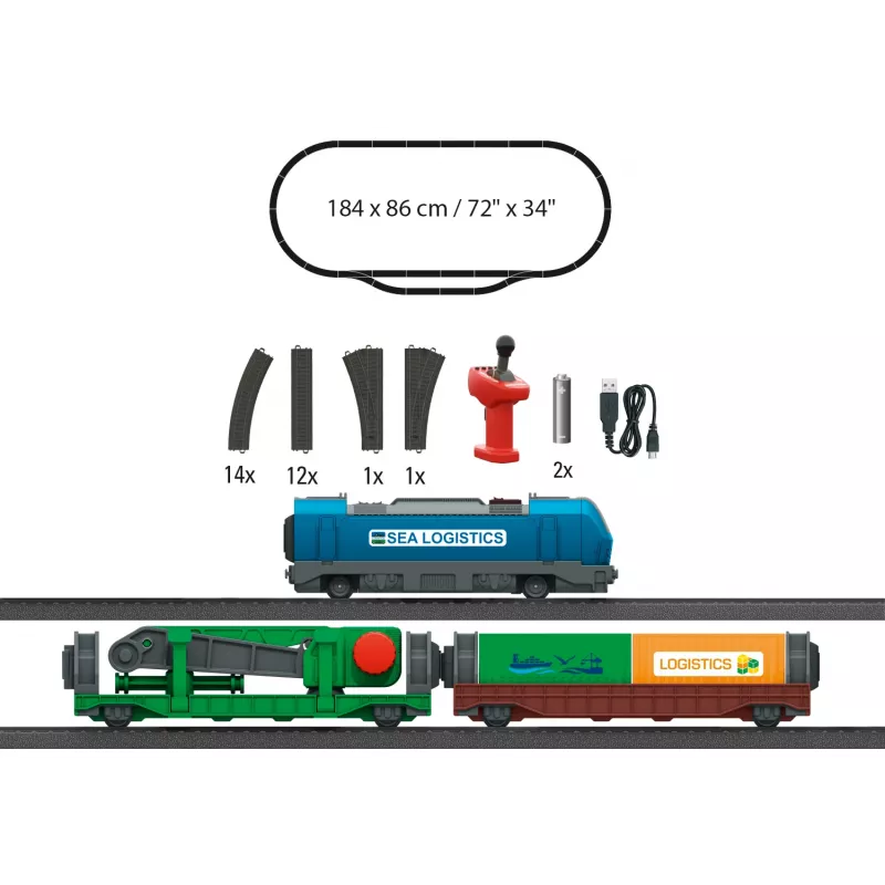 Märklin 29349 H0 Startpackung Containerlogistik mit Diesellok Baureihe 232 und 3 Containertragwagen