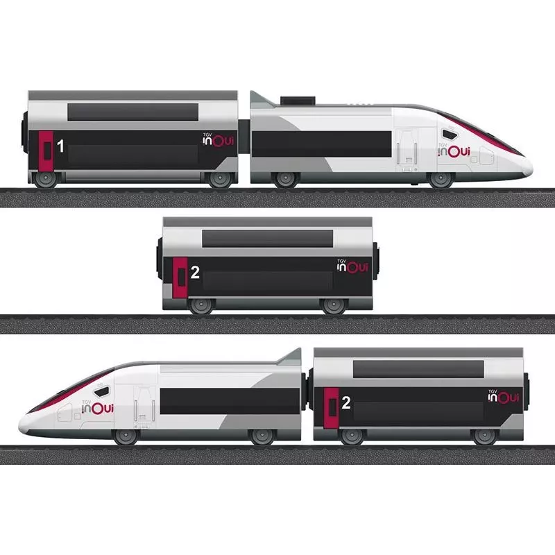 Märklin TGV Duplex H0 5-teiliges digitales Zugset mit Mobile Station 2, Weiß/Schwarz 029406