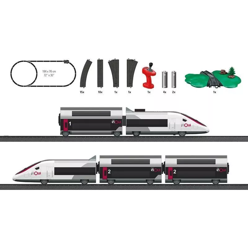 Märklin TGV Duplex H0 5-teiliges digitales Zugset mit Mobile Station 2, Weiß/Schwarz 029406