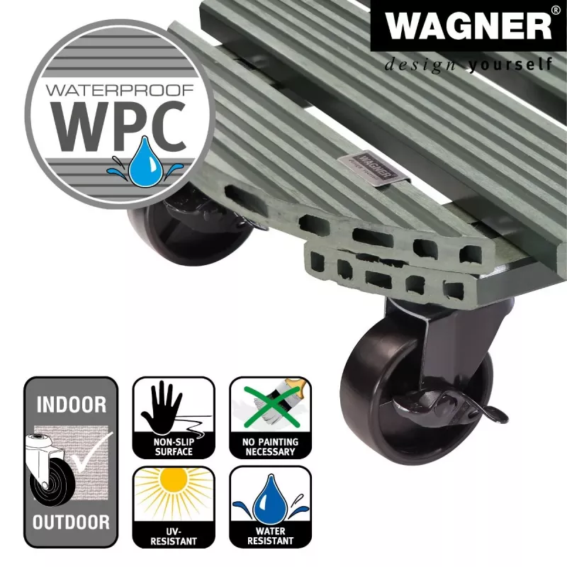 WAGNER design yourself Pflanzenroller GH0558 Kunststoff, Ø 38,5 cm Dunkelgrün Rund, 1 Stk. 20055801