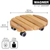 WAGNER Multiroller ERLE soft rund Ø34cm Pflanzenroller, Massives Erlenholz, 100 kg, 3 Lenkrollen, Bodenschonend 20026201