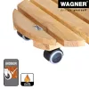 WAGNER Multiroller ERLE soft rund Ø34cm Pflanzenroller, Massives Erlenholz, 100 kg, 3 Lenkrollen, Bodenschonend 20026201