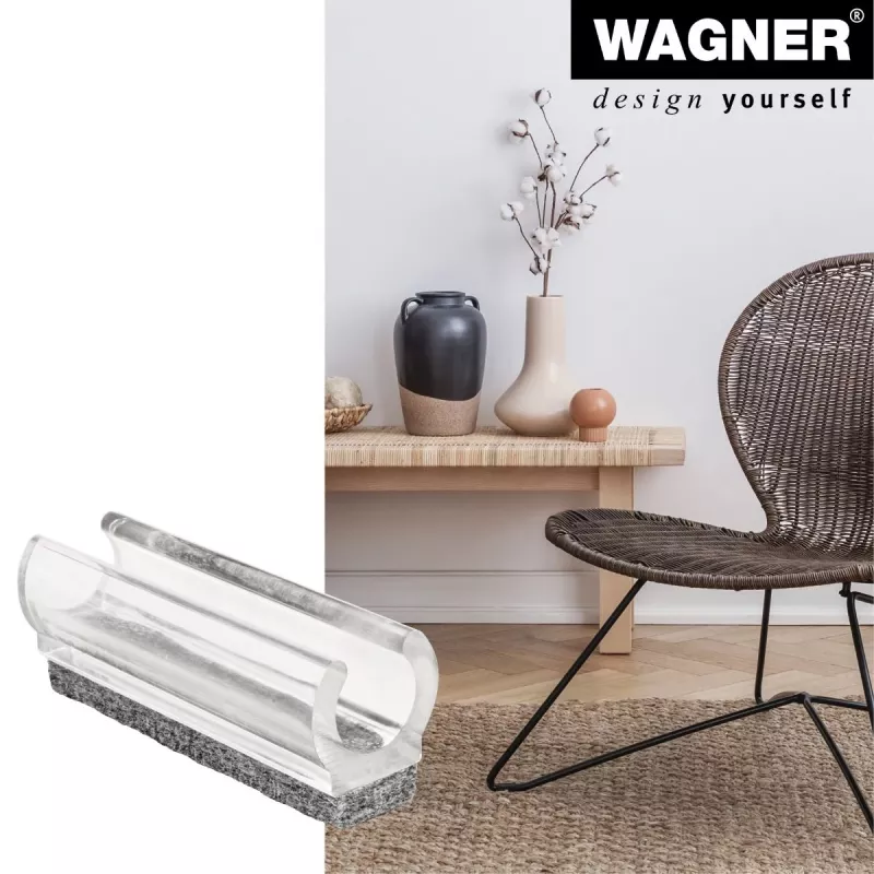 Wagner design yourself EH 0690 Clip-On Möbelgleiter, Kunststoff, 12 mm runde Beine, 4er-Pack, Weiß 15069099