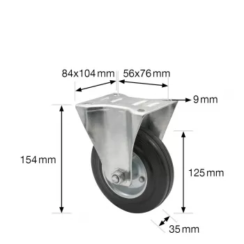 Wagner design yourself Bockrolle RO 8124 Silber 50 mm Rad 40 kg Traglast 4812401