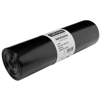 DEISS 95180 Müllbeutel, 60µm, Schwarz, 10 Stück