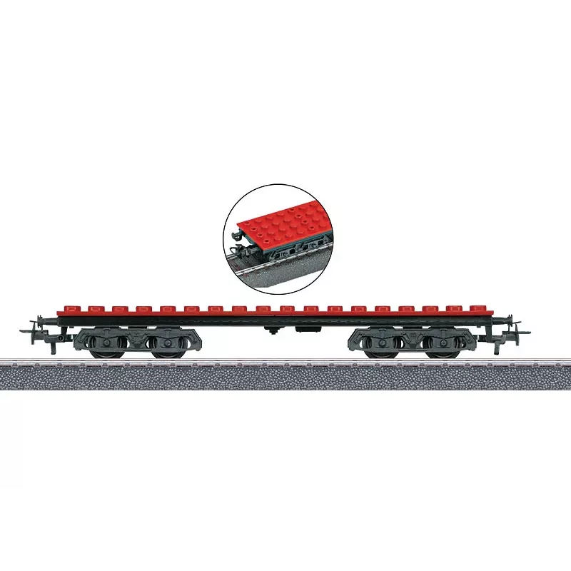 Märklin 44734 H0 Bausteinwagen, Schwarz/Rot