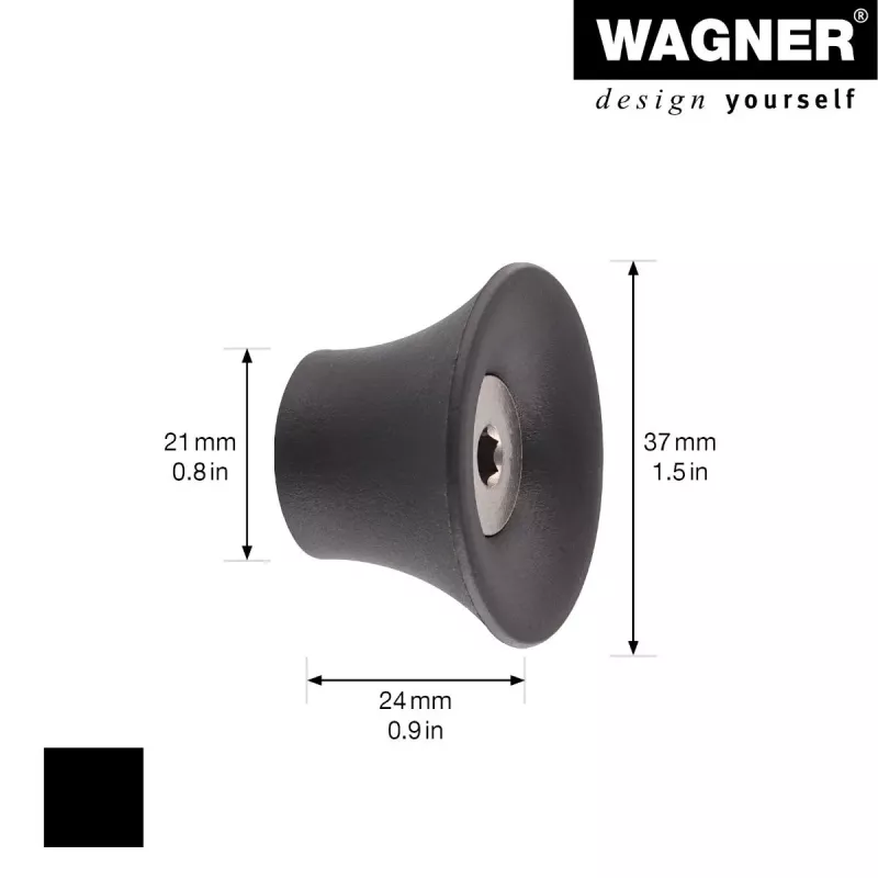 Wagner design yourself TULIP Garderobenhaken GH 0301, 1 Haken, Schwarz 17030121