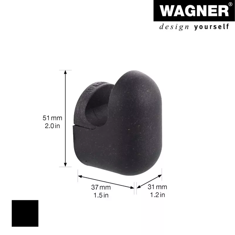 Wagner design yourself PILL Garderobenhaken Schwarz 1 Stück (WH 0401) 17040121