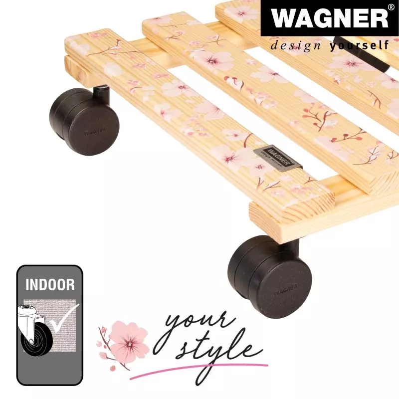 WAGNER design yourself Pflanzenroller GH0646 Quadratisches Holz-Motiv 29 x 8 cm 20064601
