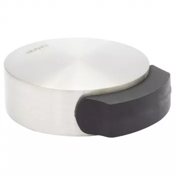 Wagner Design Yourself EH 5111 Bodenmontierter Türstopper, Zinkdruckguss mit Gummi-Ring, Satin-Nickel, 50 mm Durchmesser (15511111)