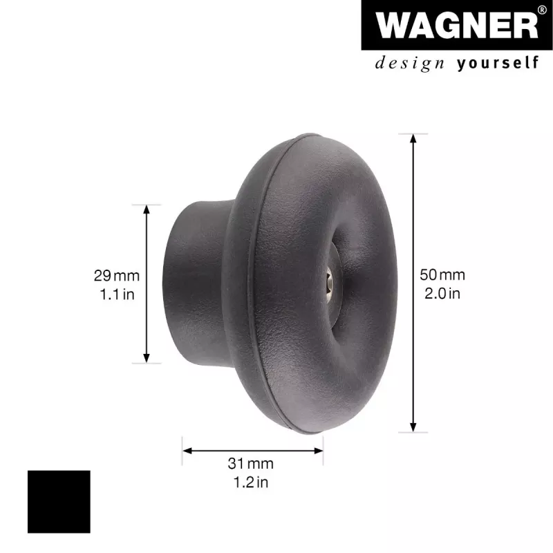 Wagner Design Yourself DOT Garderobenhaken GH 0202, 1 Haken, Schwarz 17020221