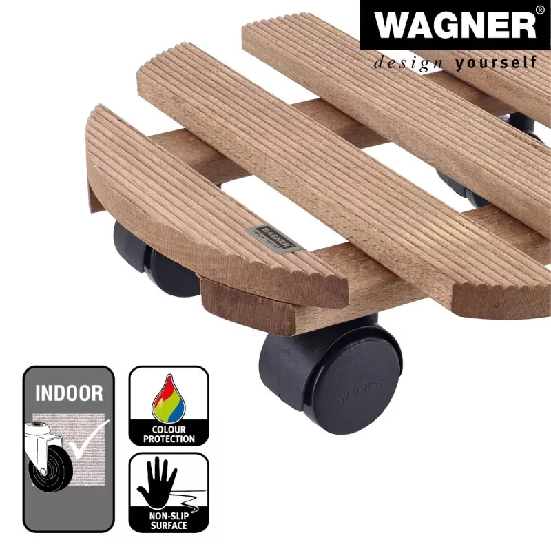 WAGNER Multiroller Country Palisander Runder Pflanzenroller, Massives Palisanderholz, 300 mm, 100 kg 20018301