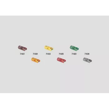 Märklin 71425 Rote Hülsenverbinder – 10-teiliges Modellbahn-Buchsen-Set für Strom- und Signalverkabelung