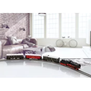 Märklin 81874 Z Spur Dampf-Güterzug Startset - BR 89.0, Epoche III, 3 Wagen, Ovales Gleis, Analog DC 081874