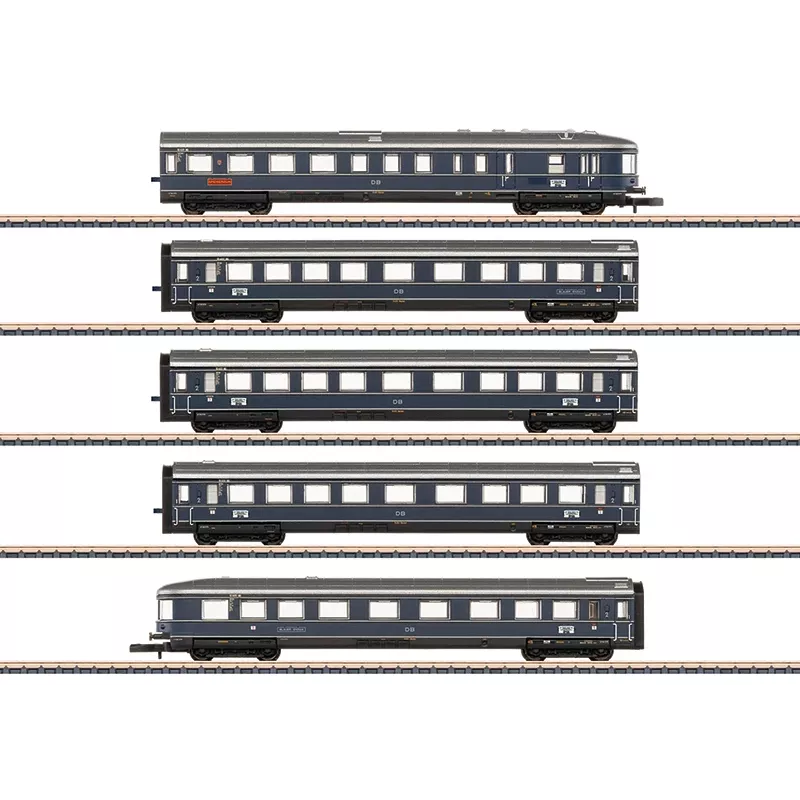 Märklin 087615 Z Wagenset Blauer Enzian DB, MHI (3er-Set Personenwagen)