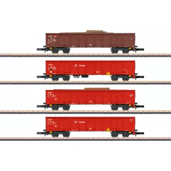 Märklin 82542 Z Gauge 4-teiliges Hochbordwagen-Set - Schrottzug der DB AG, Epoche V