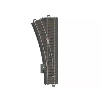 Märklin H0 C-Gleis Linksweiche 188,3 mm mit integriertem Bettungskörper, 24,3° 24611