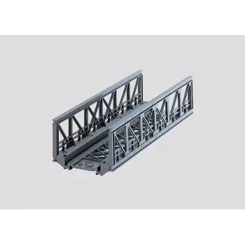 Märklin 07262 Gitterbrücke für HO-Modellbahnen – Grauer Kunststoff-Bausatz für eingleisige Brücke, Länge 360 mm