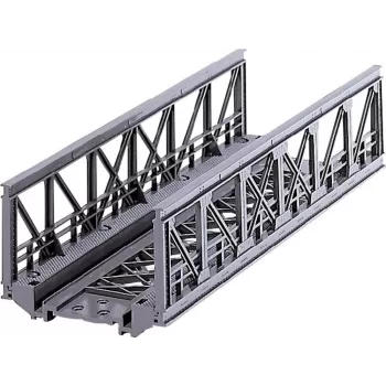 Märklin 07262 Gitterbrücke für HO-Modellbahnen – Grauer Kunststoff-Bausatz für eingleisige Brücke, Länge 360 mm
