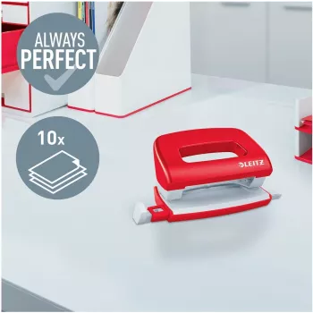 LEITZ Mini NeXXt WOW 5060 rot Locher 10 Blatt 2-Loch 5060-10-26