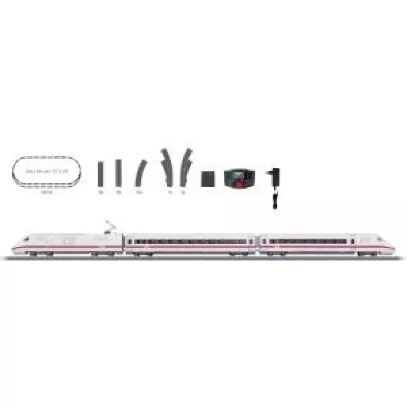 Märklin 29792 ICE 2 Digital-Startpackung H0 AC mit Mobile Station 2, 5-teiliger Zug, C-Gleis-Oval, Epoche VI