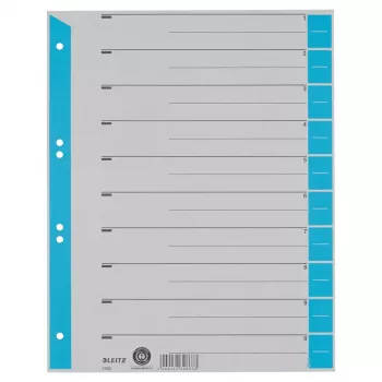 LEITZ A4 hellblaue Karton-Trennblätter, 25er-Pack, Universal-Lochung 16523030