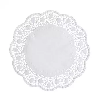 PAPSTAR Tortenspitzen runde Tortenunterleger Ø 28 cm, 100 Stück, weißes Spitzenmuster 12268